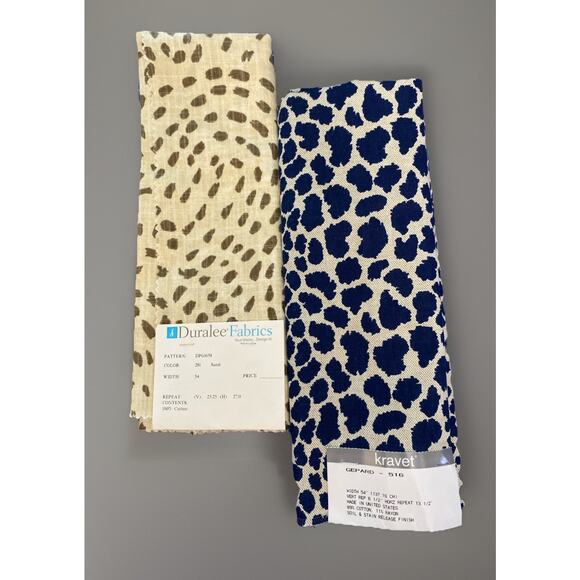 Kravet Gepard Animal Print 25x36 and Duralee Fabric Sample Sand 25"x26" - Picture 1 of 8